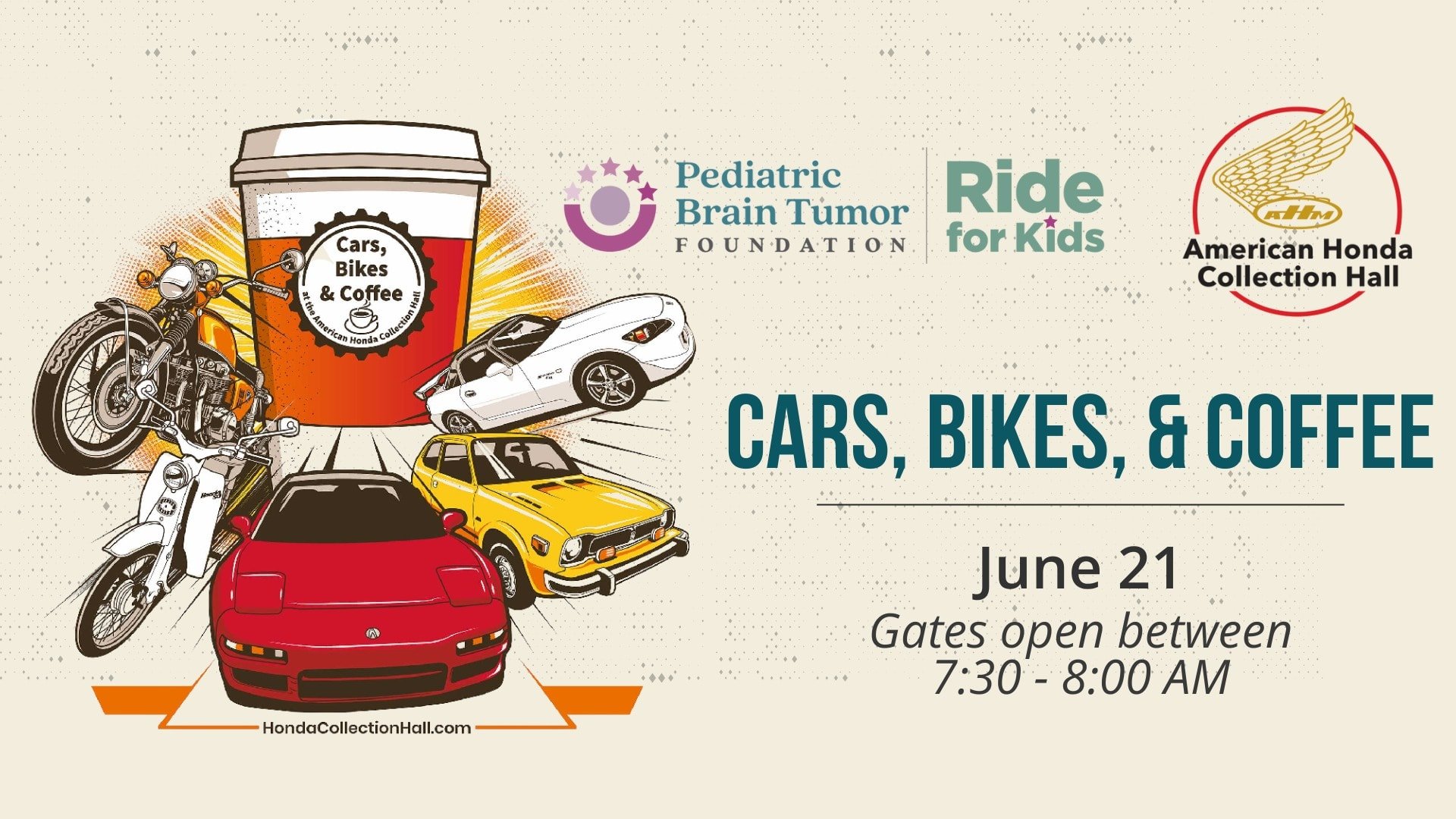 Cars, Bikes, and Coffee Ride for Kids