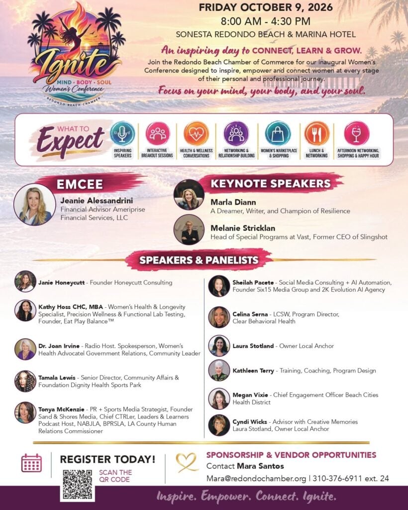 Ignite: Mind, Body & Soul: Redondo Beach Chamber's 2026 Women's Conference 3 Ignite: Mind, Body & Soul: Redondo Beach Chamber's 2026 Women's Conference