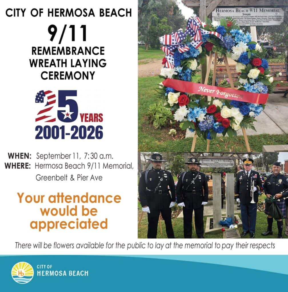25th Anniversary 9/11 Memorial Ceremonies in the South Bay 8 Hermosa Beach 9:11