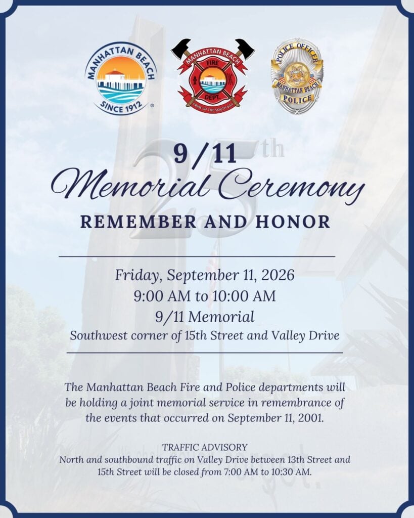 25th Anniversary 9/11 Memorial Ceremonies in the South Bay 7 Manhattan Beach 9:11