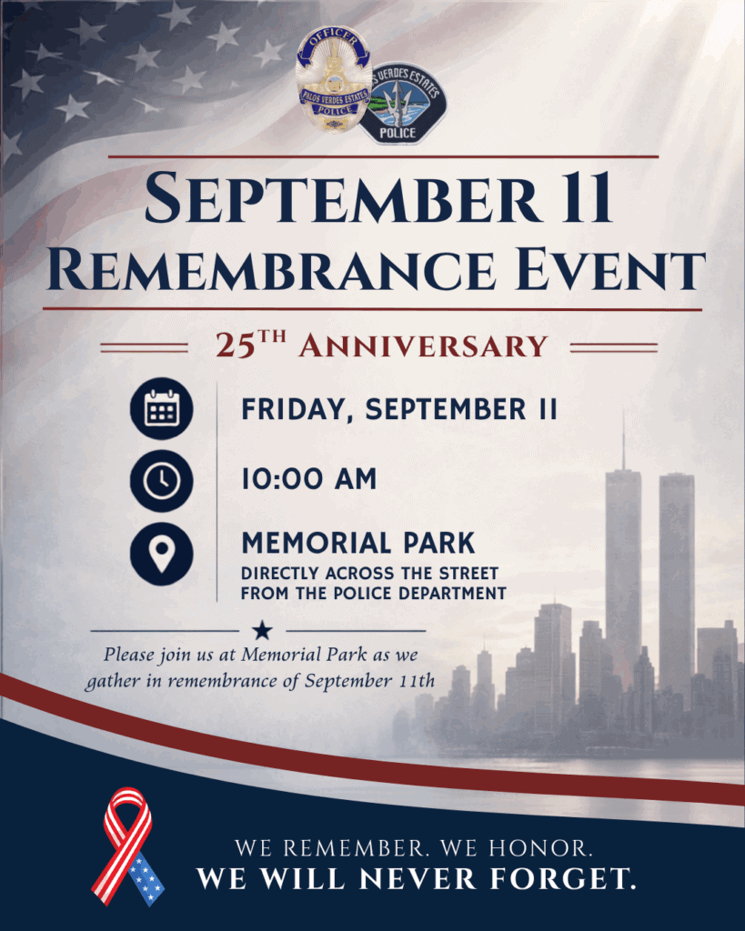 25th Anniversary 9/11 Memorial Ceremonies in the South Bay 5 Palos Verdes 9:11